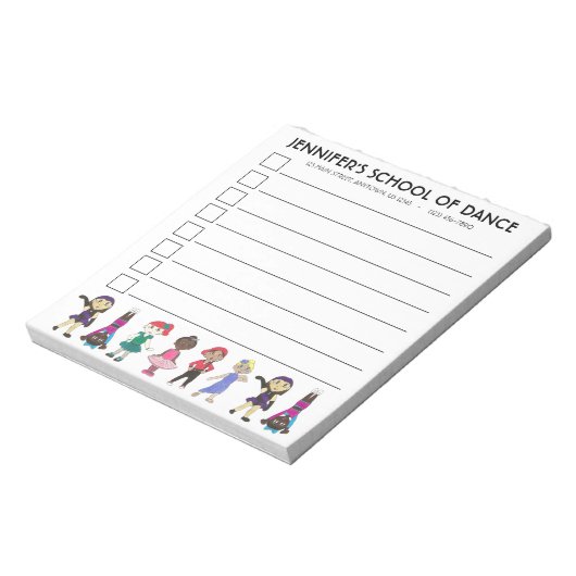 Dance School Studio Ballet Stich Jazz Acro Lyrical Notizblock (Rotiert)