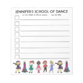 Dance School Studio Ballet Stich Jazz Acro Lyrical Notizblock (Vorderseite)