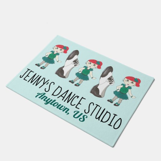 Dance School Studio Stich Shoes Teacher Dancing Fußmatte (Schrägansicht)