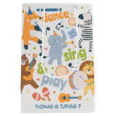 Dance sing and play kids birthday mittlere geschenktüte (Rückseite)