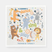 Dance sing and play kids birthday serviette (Vorderseite)