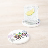 Dance Snowman and Snowwoman Getränkeuntersetzer (Seite)