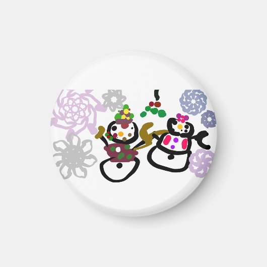 Dance Snowman and Snowwoman Magnet (Vorne)