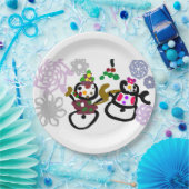 Dance Snowman and Snowwoman Pappteller (Party)