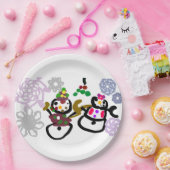 Dance Snowman and Snowwoman Pappteller (Party)