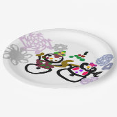 Dance Snowman and Snowwoman Pappteller (Schrägansicht)