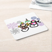 Dance Snowman and Snowwoman Rechteckiger Pappuntersetzer (angewinkelt)