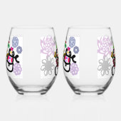 Dance Snowman and Snowwoman Weinglas Ohne Stiel (Links)