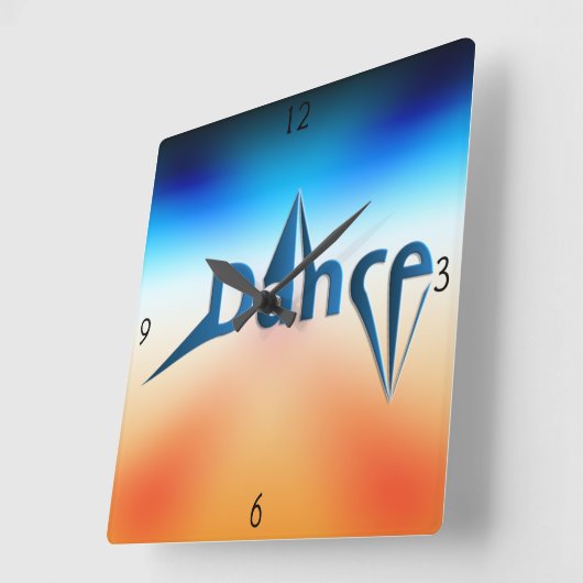 Dance Square Wall Clock Quadratische Wanduhr (Winkel)
