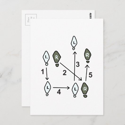 DANCE STEP DIAGRAM POSTKARTE (Vorne/Hinten)