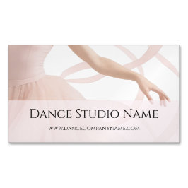 Dance Studio Ballet Dancer Pastel Pink Website Magnetische Visitenkarte