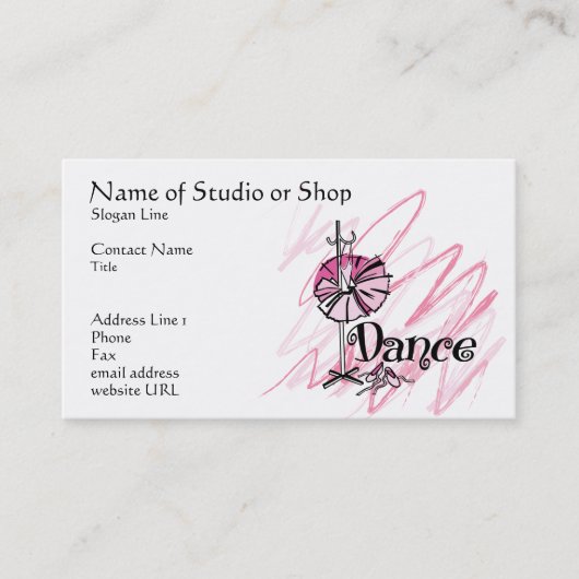 Dance Studio oder Shop Business Card Visitenkarte (Vorderseite)