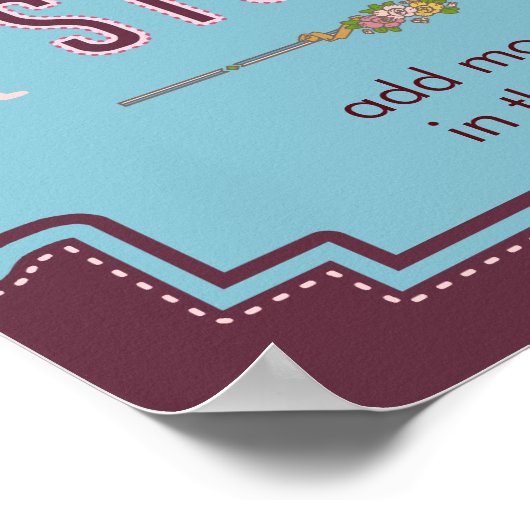 Dance Studio Personalisiert Name Blue Retro Custom Poster (Ecke)