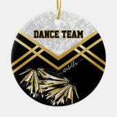 Dance Team Black, White and Gold Keramik Ornament (Vorne)
