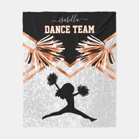 Dance Team Orange, Black and White Fleece Blanke (Vorderseite)