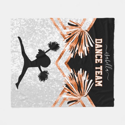 Dance Team Orange, Black and White Fleece Blanke (Vorderseite (Horizontal))