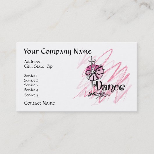 Dance Theme Business Card Visitenkarte (Vorderseite)