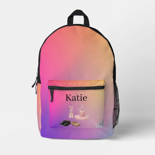 Dance themed Personalized backpack - Ballet Tap Bedruckter Rucksack (Vorderseite)