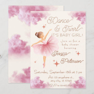 Dance & Twirl Ballerina Baby Shower Einladung
