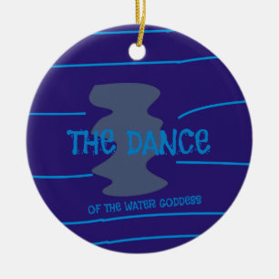 Dance Water Goddess Blue Waves Lines Ocean Sea Keramik Ornament