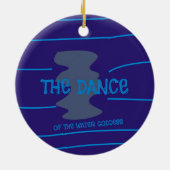 Dance Water Goddess Blue Waves Lines Ocean Sea Keramik Ornament (Hinten)