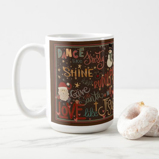 Dance wie Frosty Quote Inspirivity Coffee Tasse (Mit Donut)