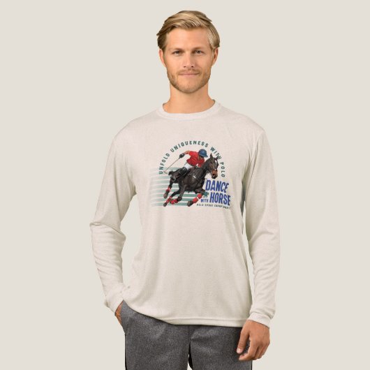 Dance with Horse (Light mode) | Men Long Sleeve Tri-Blend Shirt (Volle Vorderseite)