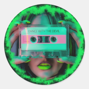 dance with the devil runder aufkleber