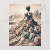 Dance Woman Music Collage Postkarte (Vorderseite)