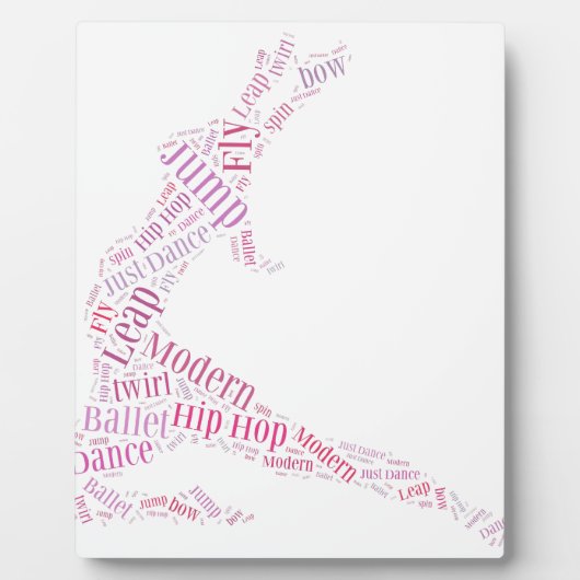 Dance Word Cloud Pink Fotoplatte (Vorderseite)