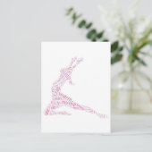 Dance Word Cloud Pink Postkarte (Stehend Vorderseite)