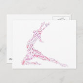 Dance Word Cloud Pink Postkarte (Vorne/Hinten)
