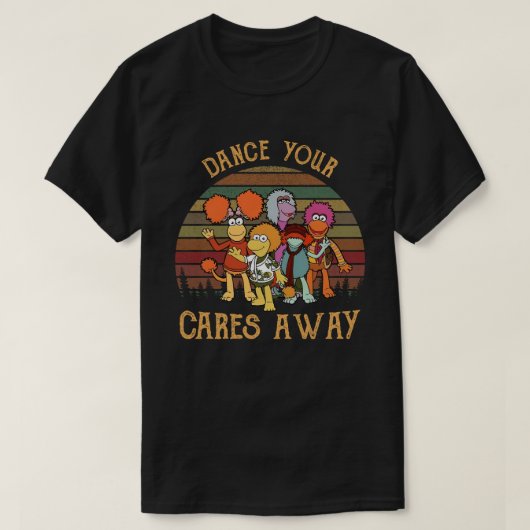 Dance Your Cares Away Retro Puppet Show T-Shirt (Design vorne)