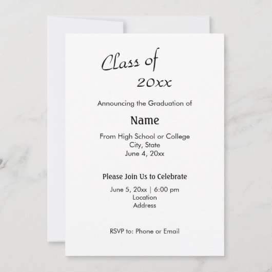 Dancer 3 Abschluss Einladung (Rückseite)