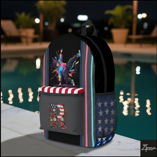 Dancer Americana Monogram Backpack Neon Splatters Bedruckter Rucksack