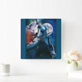 Dancer and Wolves Quadratische Wanduhr (Zuhause)