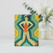 "Dancer" Art Deco Cover von Jose Carlos Postkarte (Stehend Vorderseite)