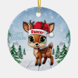 Dancer Baby Deer, Fawn, Doe, Reindeer 🦌🎄 Keramik Ornament