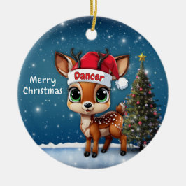 Dancer Baby Deer, Fawn, Doe, Reindeer🦌 🎄 Keramik Ornament