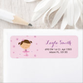 Dancer Ballerina Girl Rücksendeadressen-Aufklebers (Insitu)