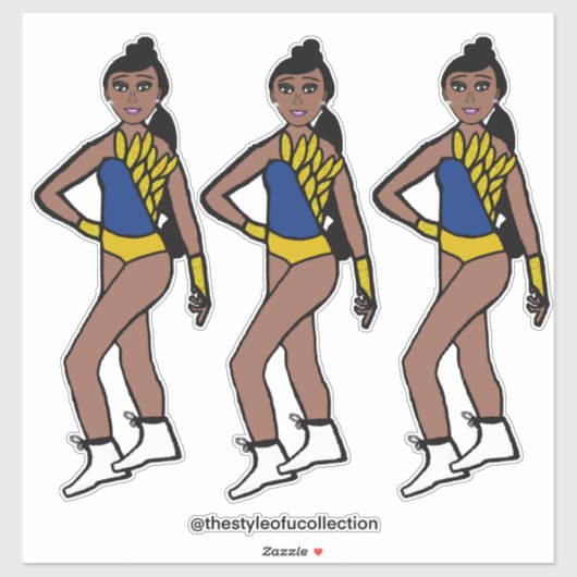 Dancer Blue Gold #1 Aufkleber (Blatt)