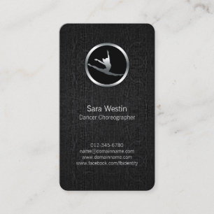 Dancer Choreograf Chrome Dancer Business Card Visitenkarte