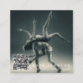Dancer Choreograf Foto QR Code Social Media Quadratische Visitenkarte (Vorderseite)