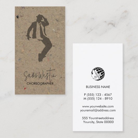 Dancer Choreograf Visitenkarte (Vorne/Hinten)