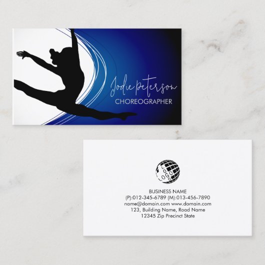 Dancer Choreograf Visitenkarte (Vorne/Hinten)