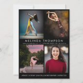 Dancer Choreographer Comp Card 5 Photo Headshot Einladung (Rückseite)