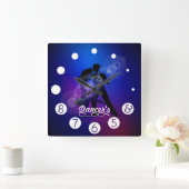 Dancer clock with numbers for a Dancer's. Quadratische Wanduhr (Zuhause)