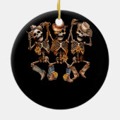 Dancer Cowboy Skeleton Cowgirl Dancing Bone Boots Keramik Ornament (Hinten)