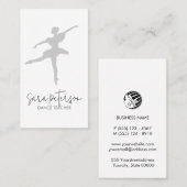 Dancer Dance Teacher Business Card Visitenkarte (Vorne/Hinten)