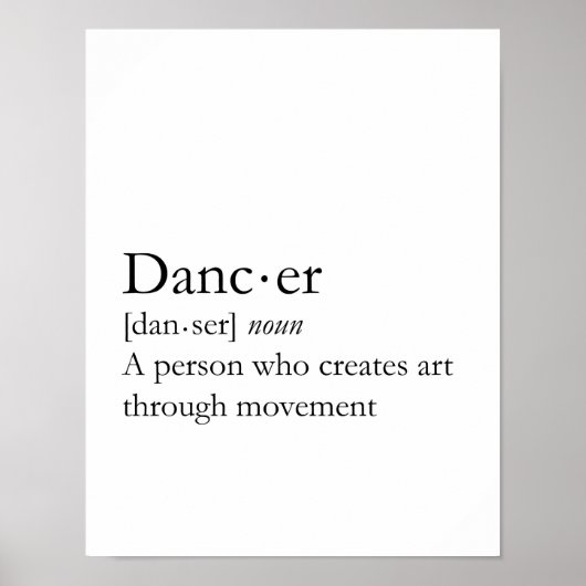 Dancer Definition Word Art Poster (Vorne)
